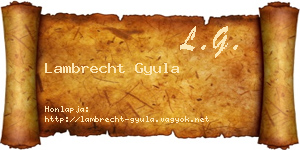 Lambrecht Gyula névjegykártya