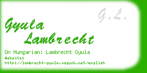 gyula lambrecht business card